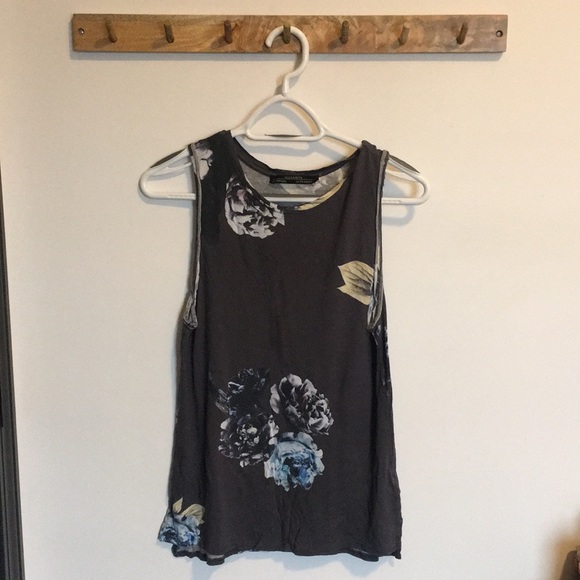 All Saints Tops - All Saints Floral Sleeveless Tank US 0